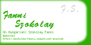 fanni szokolay business card